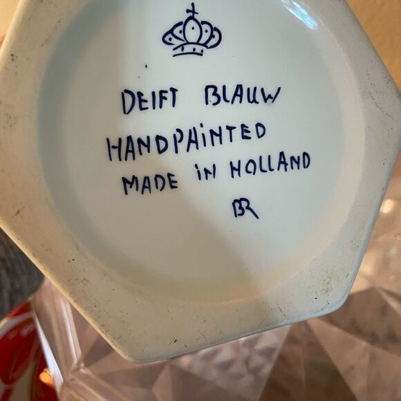 Dieft Blauw Blue and White Bird Vintage Trinket Box Hand Painted Made inHolland - Picture 9 of 15